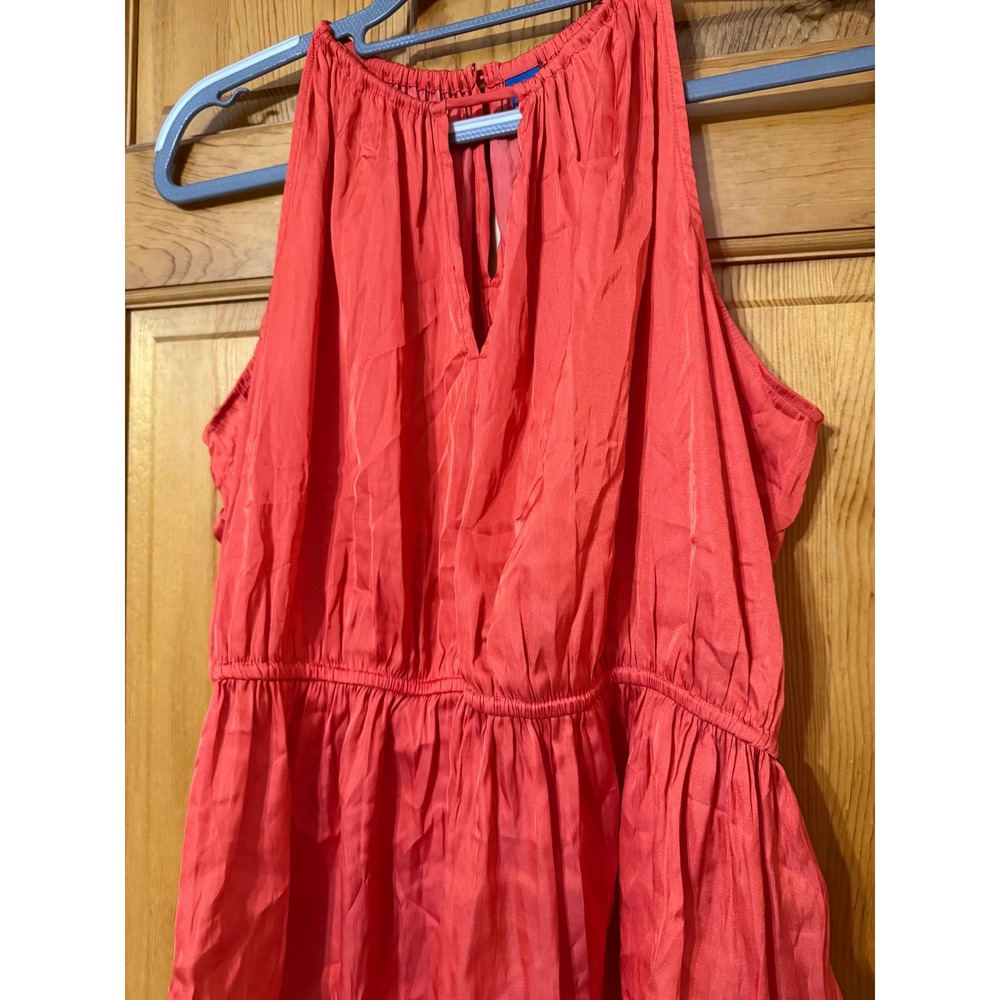 Old Navy Women's Coral Peplum Tank Top Size XL Keyhole Neck Sleeveless - Picture 2 of 6
